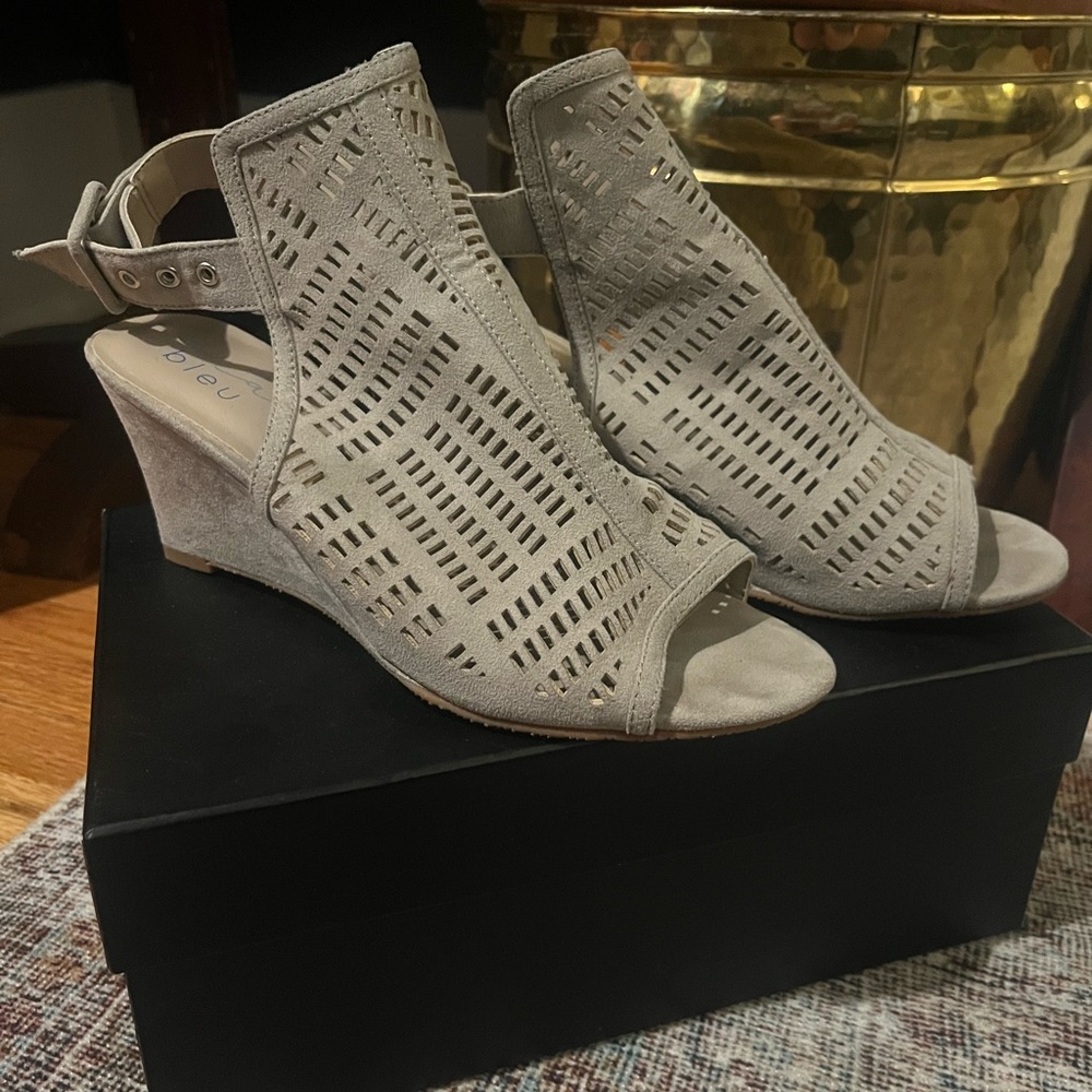 Perforated Gray Ankle Booties